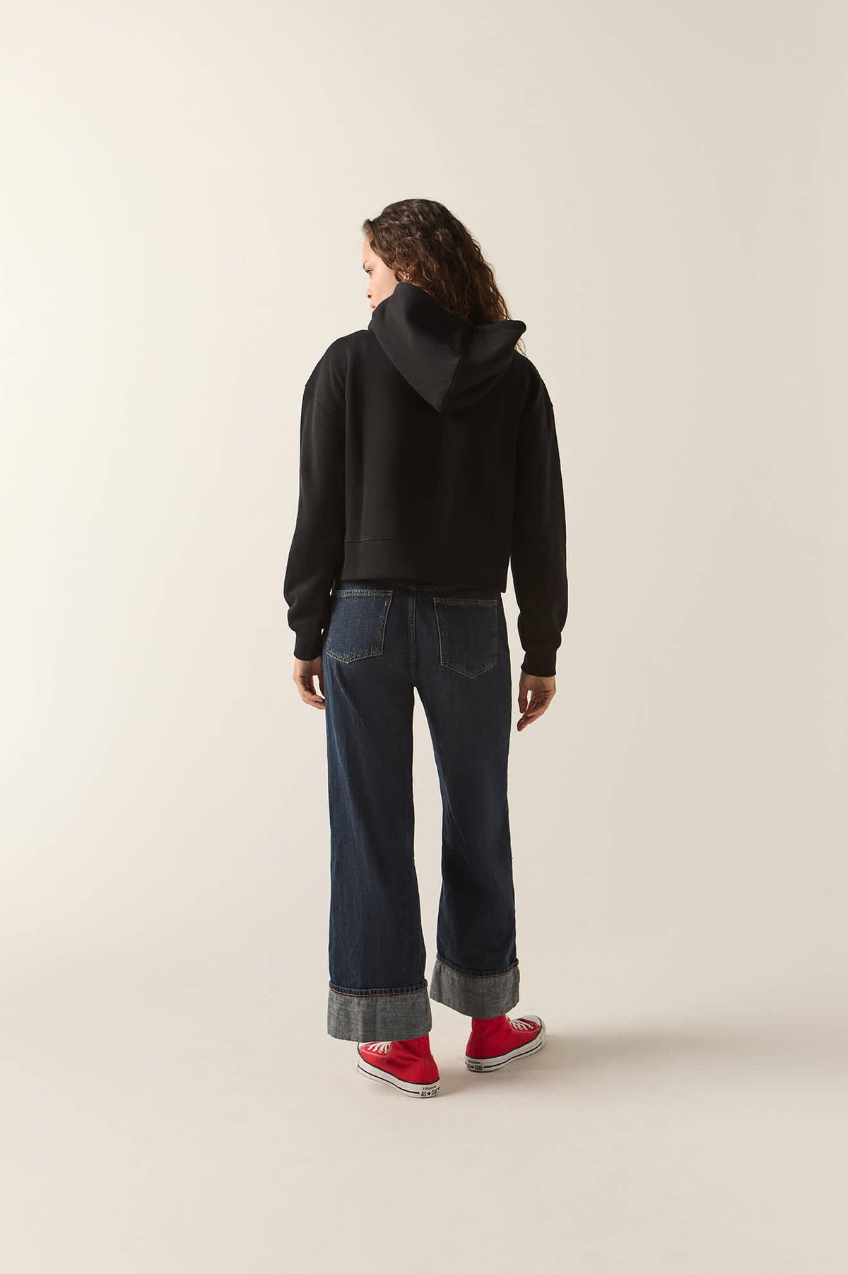 Women's Always Late Full Zip Hoodie in the color Black - Additional Fit image