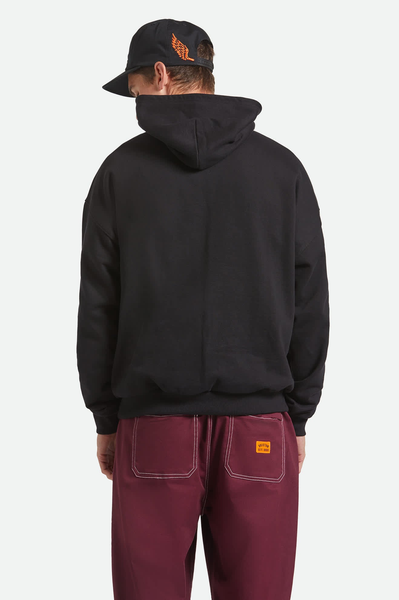 Men's Embroidered Heavyweight Oversized Hoodie in the color Black - Additional Fit image