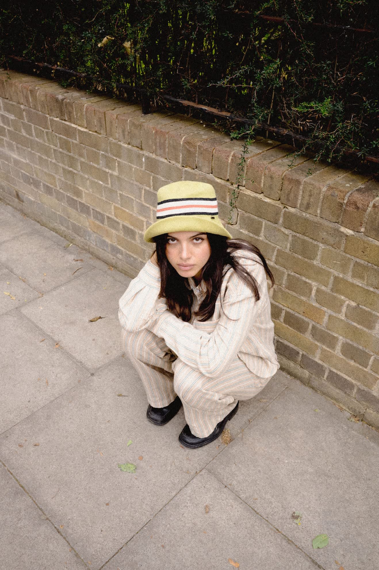 Unisex Redding Knit Packable Hat in the color Green Multi Stripe - Women's Lifestyle image