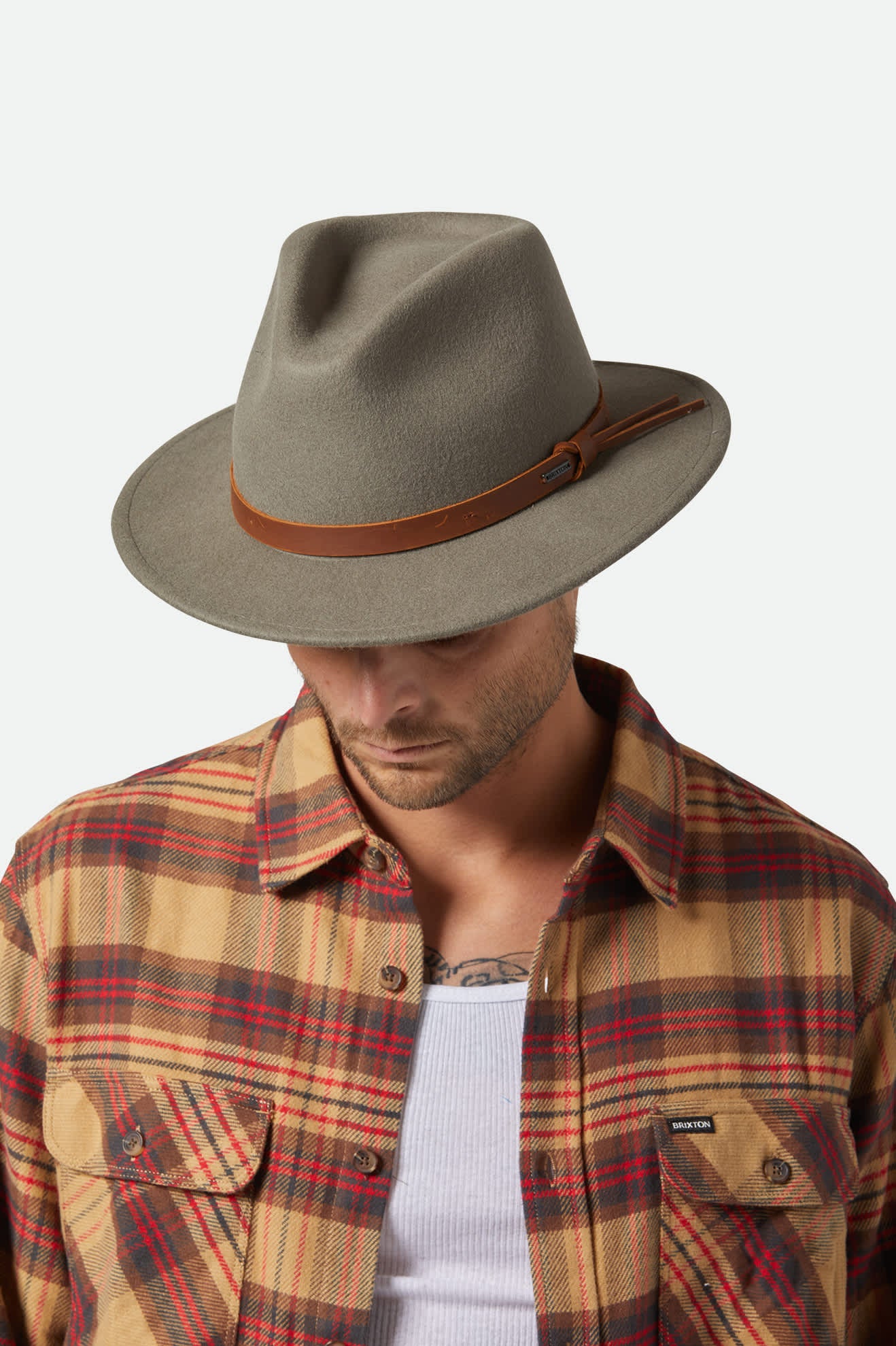 
       Unisex Messer Traditional Fedora in the color Brindle - Additional Fit View
     