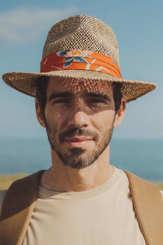 
       Brixton Aloha Straw Fedora - Natural/Burnt Red
     