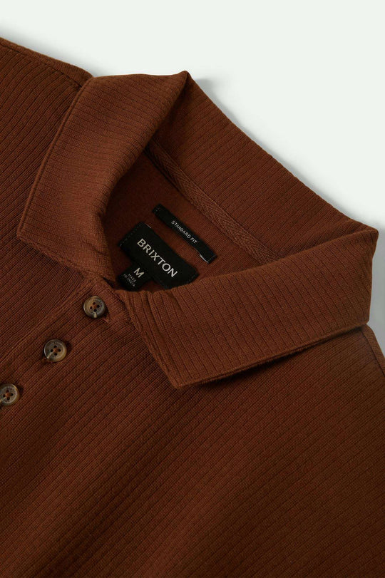 
       Extra Laydown Image 1 | Ribbed City S/S Polo - Pinecone Brown
     