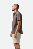 Men's Charter Print S/S Shirt in the color Washed Blue/Sunnaked  Stripe - Men's Side View