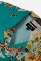 Men's Bunker Vacation Short Sleeve Camp Collar Shirt in the color Retro Green - Additional Laydown image