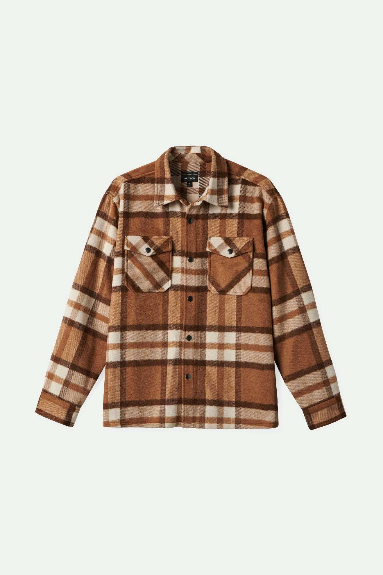 
       Brixton Men&#39;s Selden Soft Brushed L/S Flannel Overshirt - Tan/Bison | Main
     