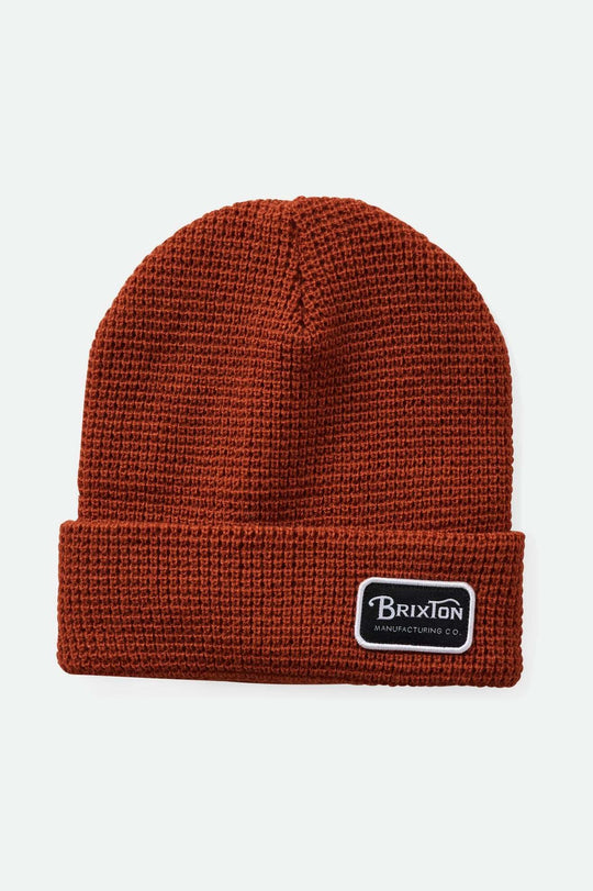 
       Brixton Men&#39;s Grade Waffle Knit Beanie - Rust Orange | Main
     