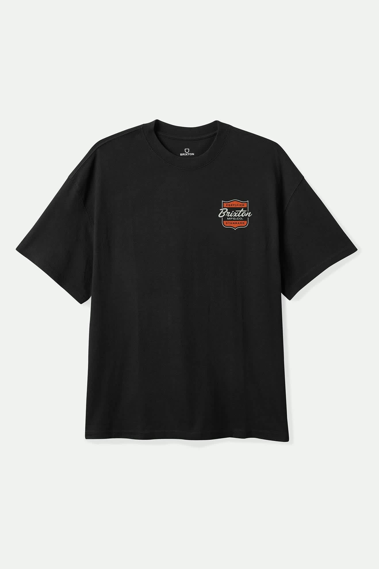 
       Men&#39;s Booker S/S Standard T-Shirt in the color Black - Front Product View
     