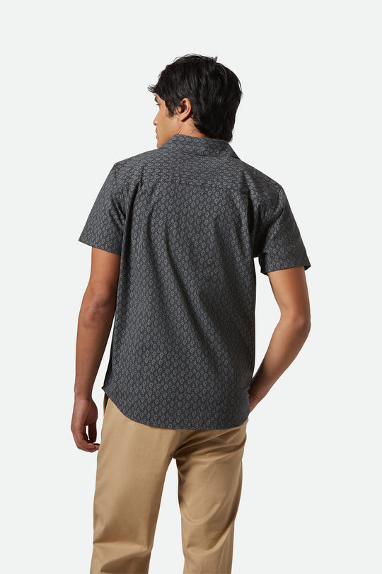 
       Men&#39;s Charter Print S/S Shirt in the color Washed Black/Paisley - Men&#39;s Back View
     