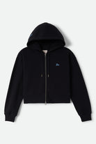 Women's Always Late Full Zip Hoodie in the color Black - Front Product View