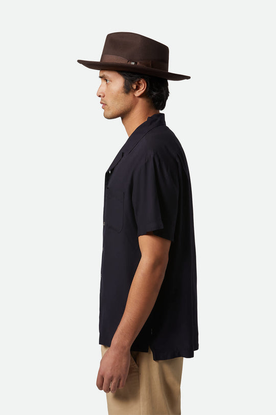 
       Unisex Swindle Convertabrim Fedora in the color Dark Brown/Chocolate - Men&#39;s Side View
     