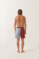 Men's Classic Trunk 17" in the color Dark Brick/Dusty Blue - Men's Back View