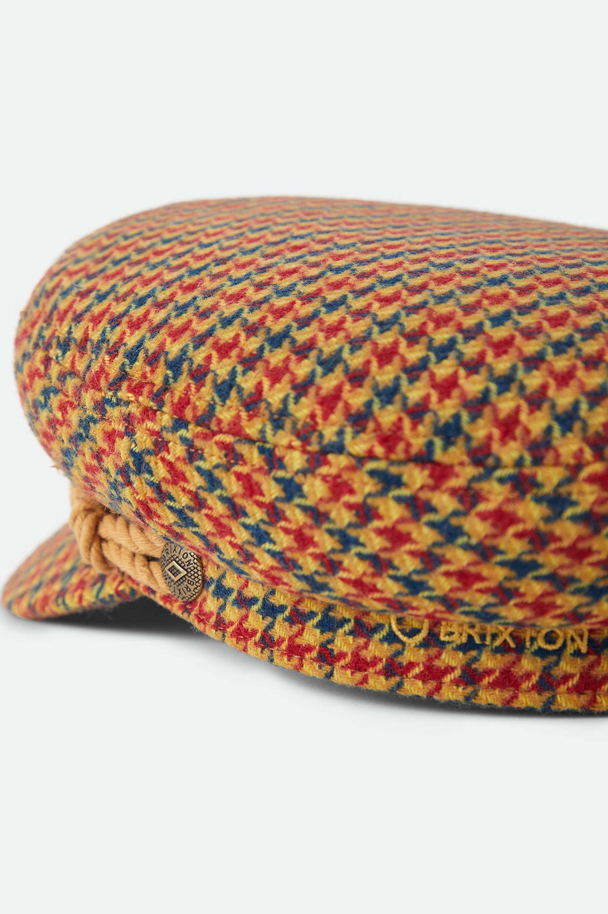 Unisex Fiddler Fisherman Cap in the color Taupe/Orange/Royal - Additional Laydown image