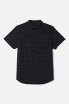 Men's Charter Print Short Sleeve Shirt in the color Future Grey Diamond Tile - Front Product View