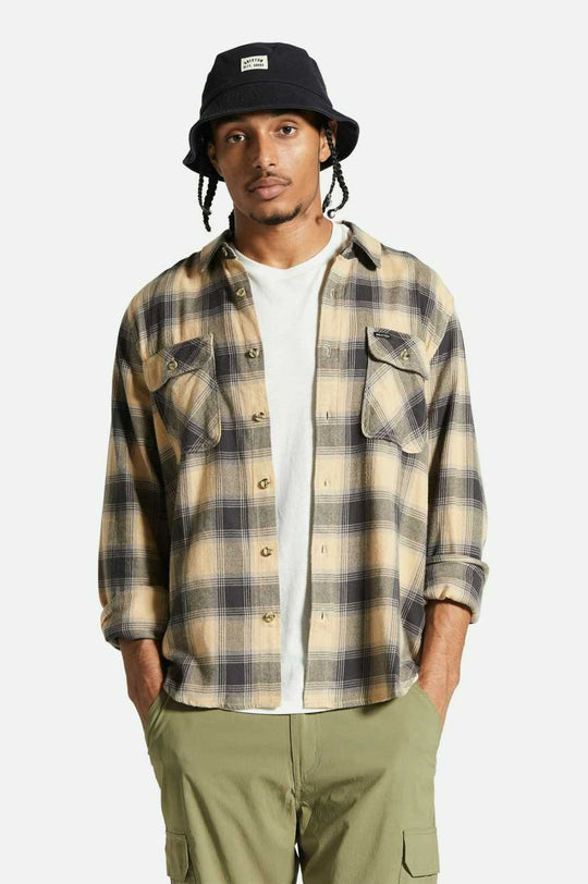 
       Brixton Bowery Lightweight Ultra Soft L/S Flannel - Oat Milk/Cinder Grey
     