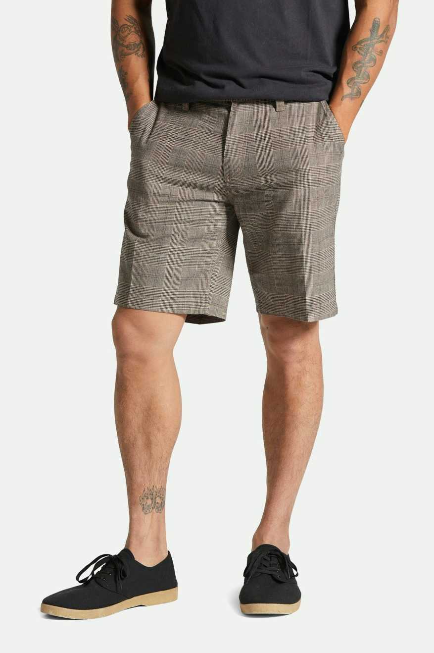 
       Brixton Choice Chino Short 9&quot; - Brown/Cream Houndstooth
     