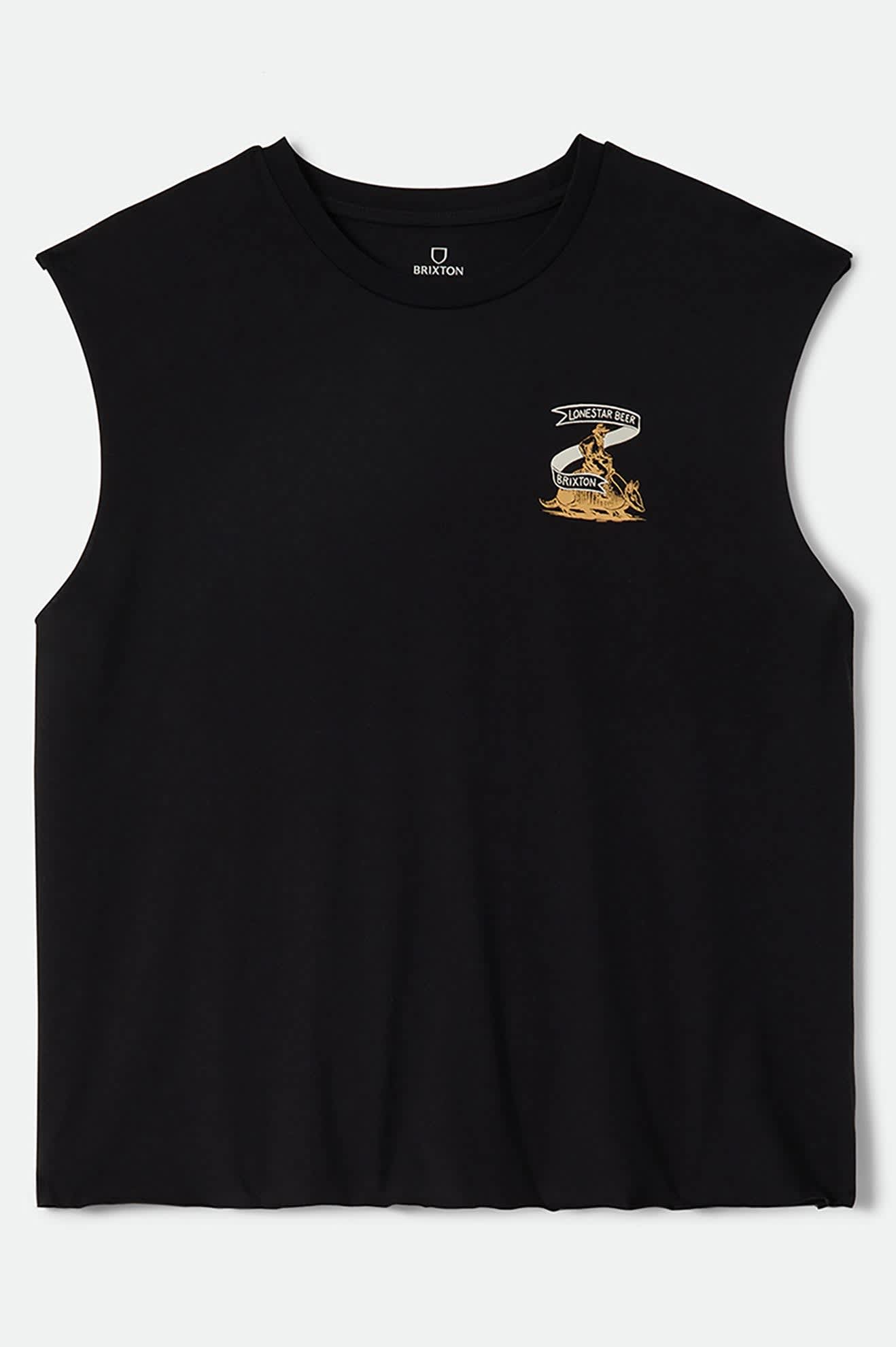 Men's Lone Star Armadillo Muscle T-Shirt in the color Black - Front Product View