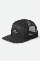 Unisex Leaper All Mesh Trucker Hat in the color Black/Black - Front Product View