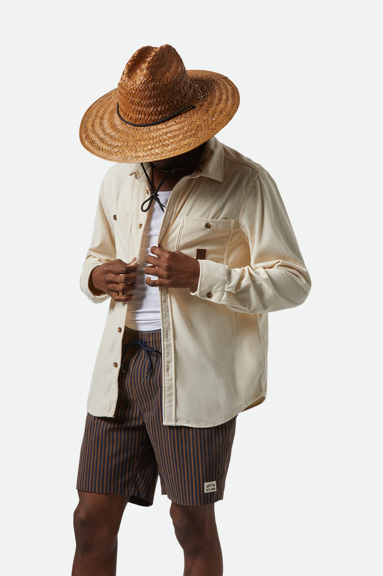 
       Men&#39;s The Field Corduroy L/S Overshirt in the color Whitecap - Men&#39;s Front View
     