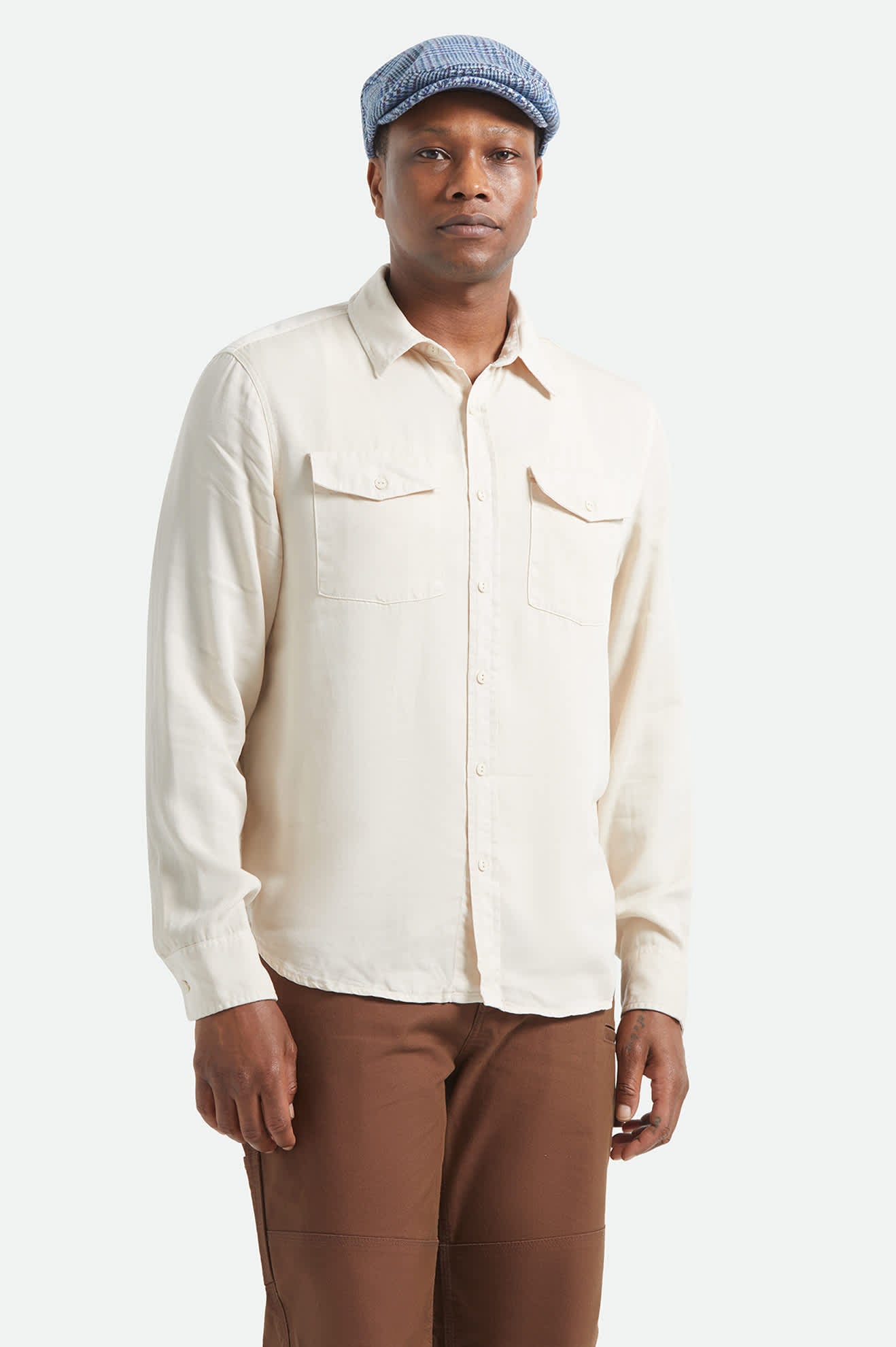 Men's Cool Comfort Wayne Long Sleeve Shirt in the color Whitecap - Men's Front View
