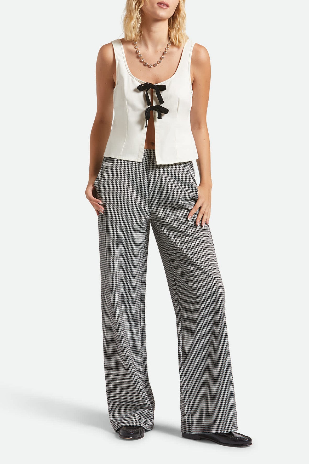 Women's Magnolia Tie Top in the color Off White - Additional Fit image