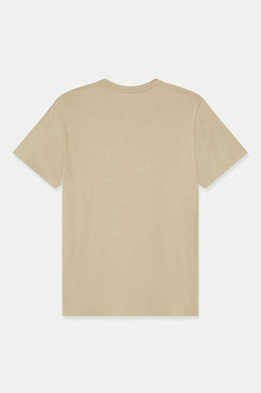 Back Laydown Image for Premium Cotton S/S Tailored T-Shirt - Oatmeal