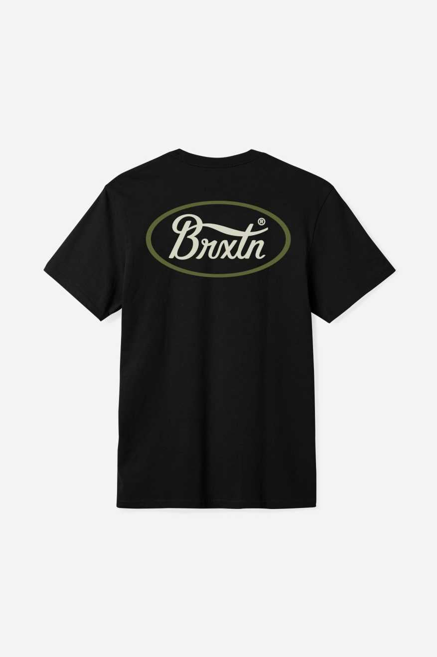 
       Brixton Parsons S/S Tailored T-Shirt - Black/Bone/Sea Kelp
     