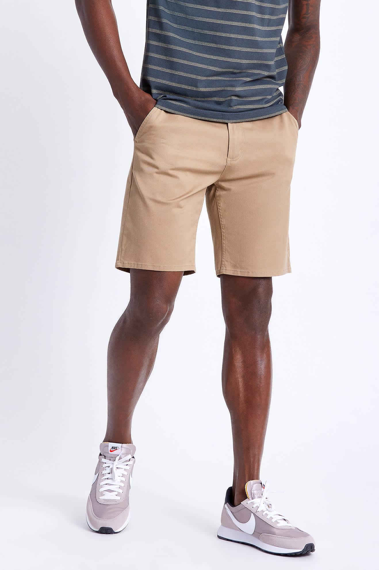 
       Men&#39;s Choice Chino Short 9&quot; in the color Khaki - Men&#39;s Front View
     