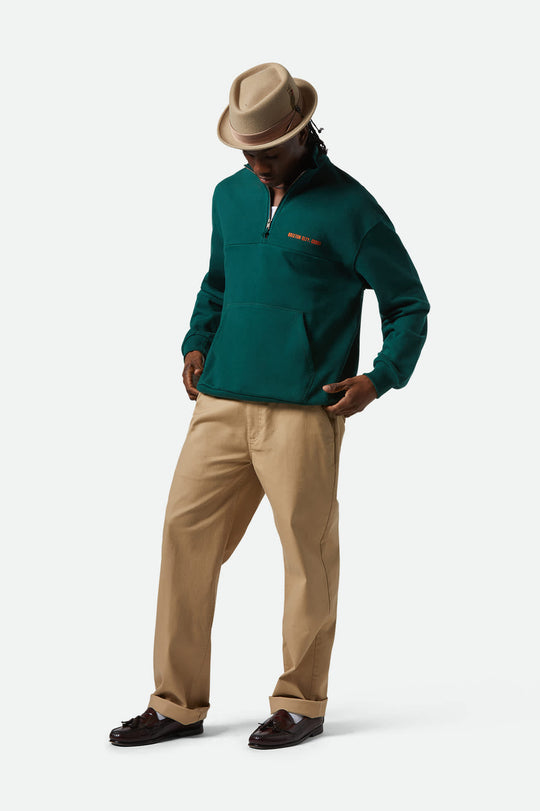 
       Men&#39;s Embroidered Heavyweight Oversized Half Zip in the color Deep Emerald - Men&#39;s Featured View
     