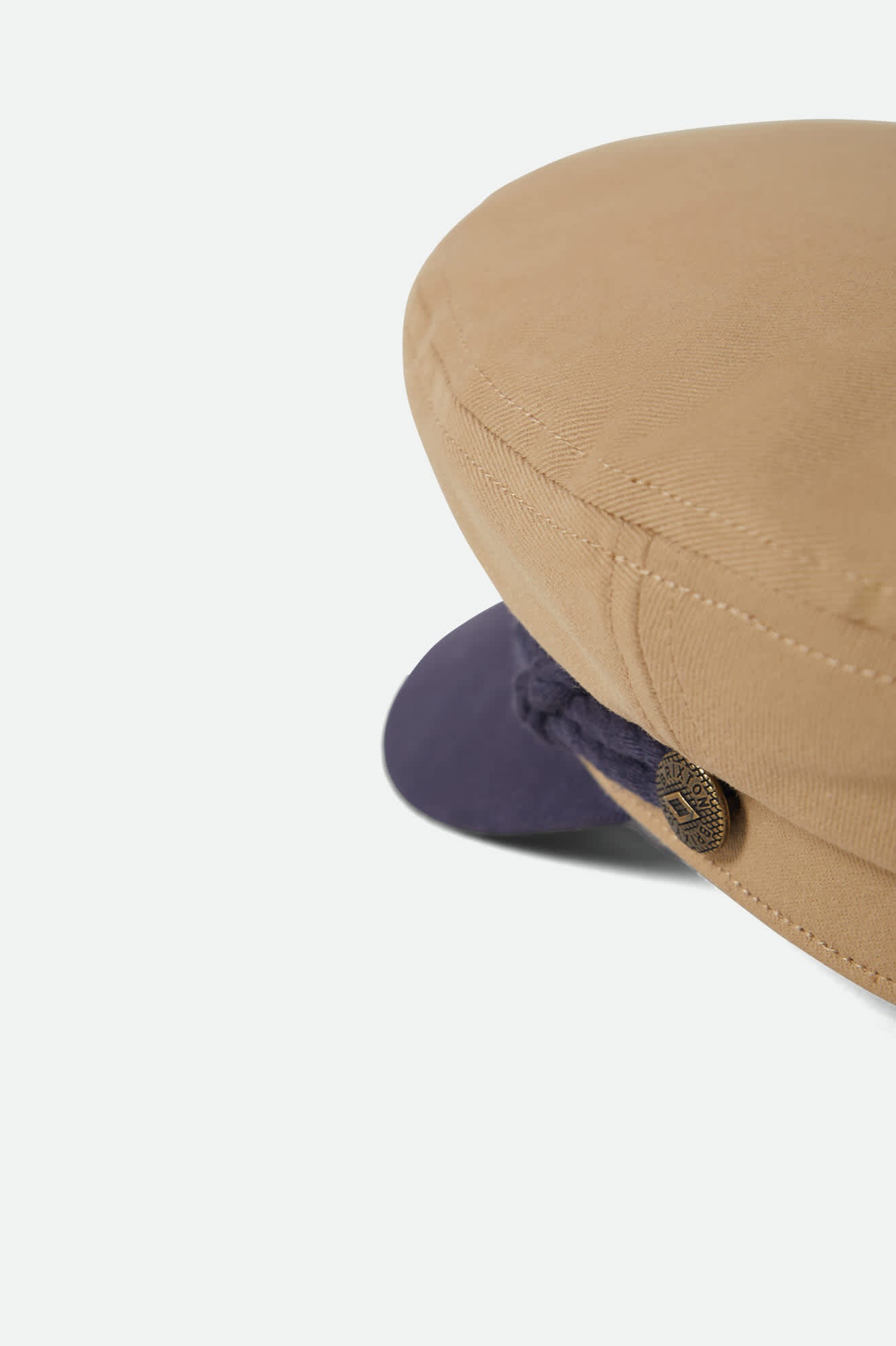 Unisex Fiddler Fisherman Cap in the color Sand/Washed Navy - Additional Laydown image
