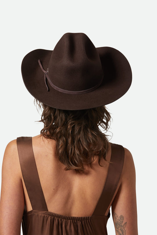 
       Unisex Laredo Cowboy Hat in the color Dark Brown - Women&#39;s Back View
     