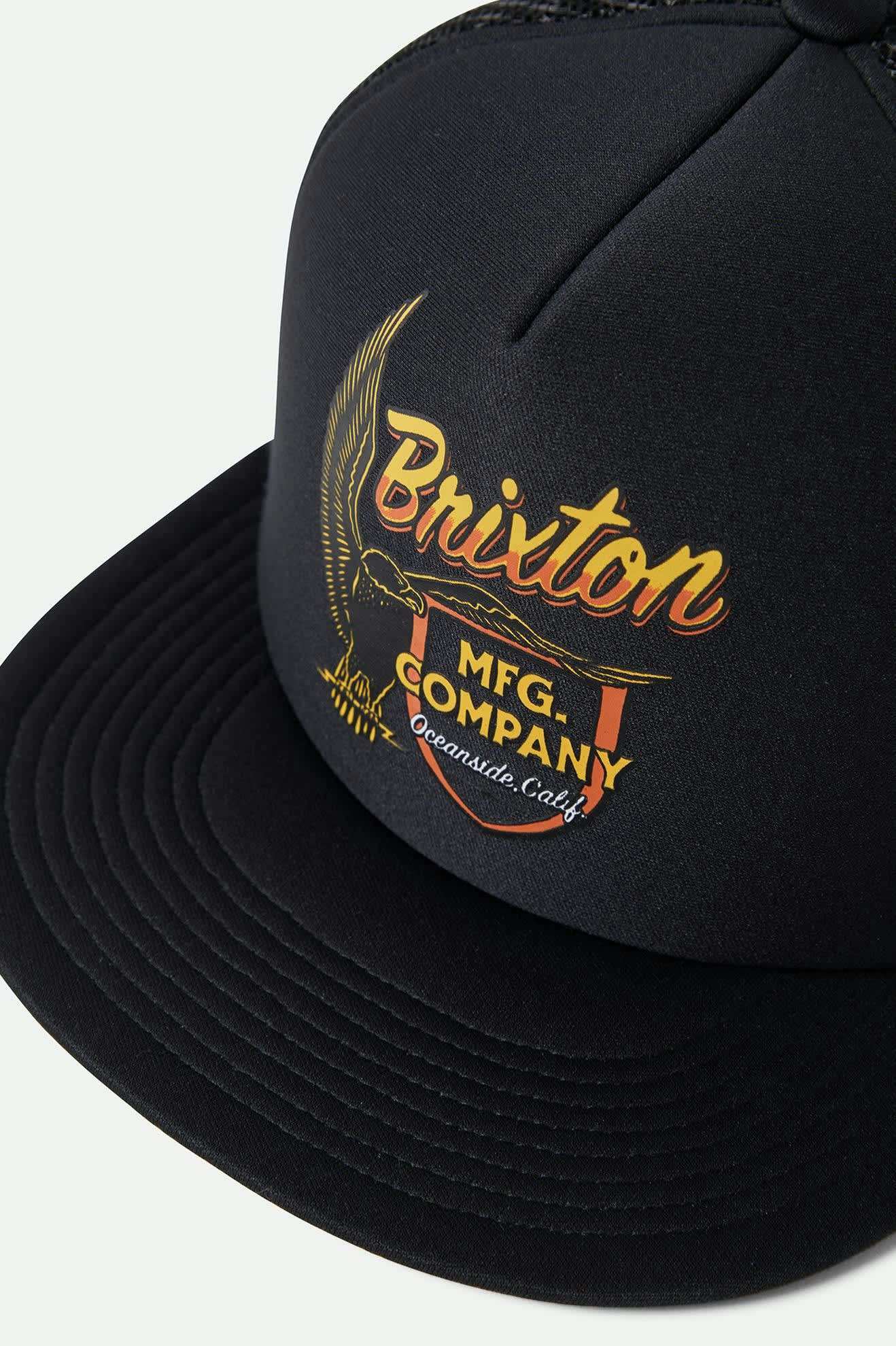 Unisex Highline Netplus Trucker Hat in the color Black - Additional Laydown image