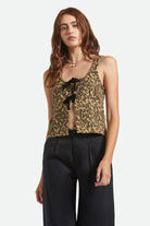 Women's Magnolia Tie Top in the color Brown Cheetah - Women's Front View
