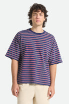 Men's Poolside Pique Box Crop T-Shirt in the color Washed Navy - Men's Front View