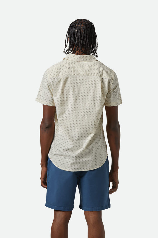 
       Men&#39;s Charter Print S/S Shirt in the color Off White/Micro Floral - Men&#39;s Back View
     