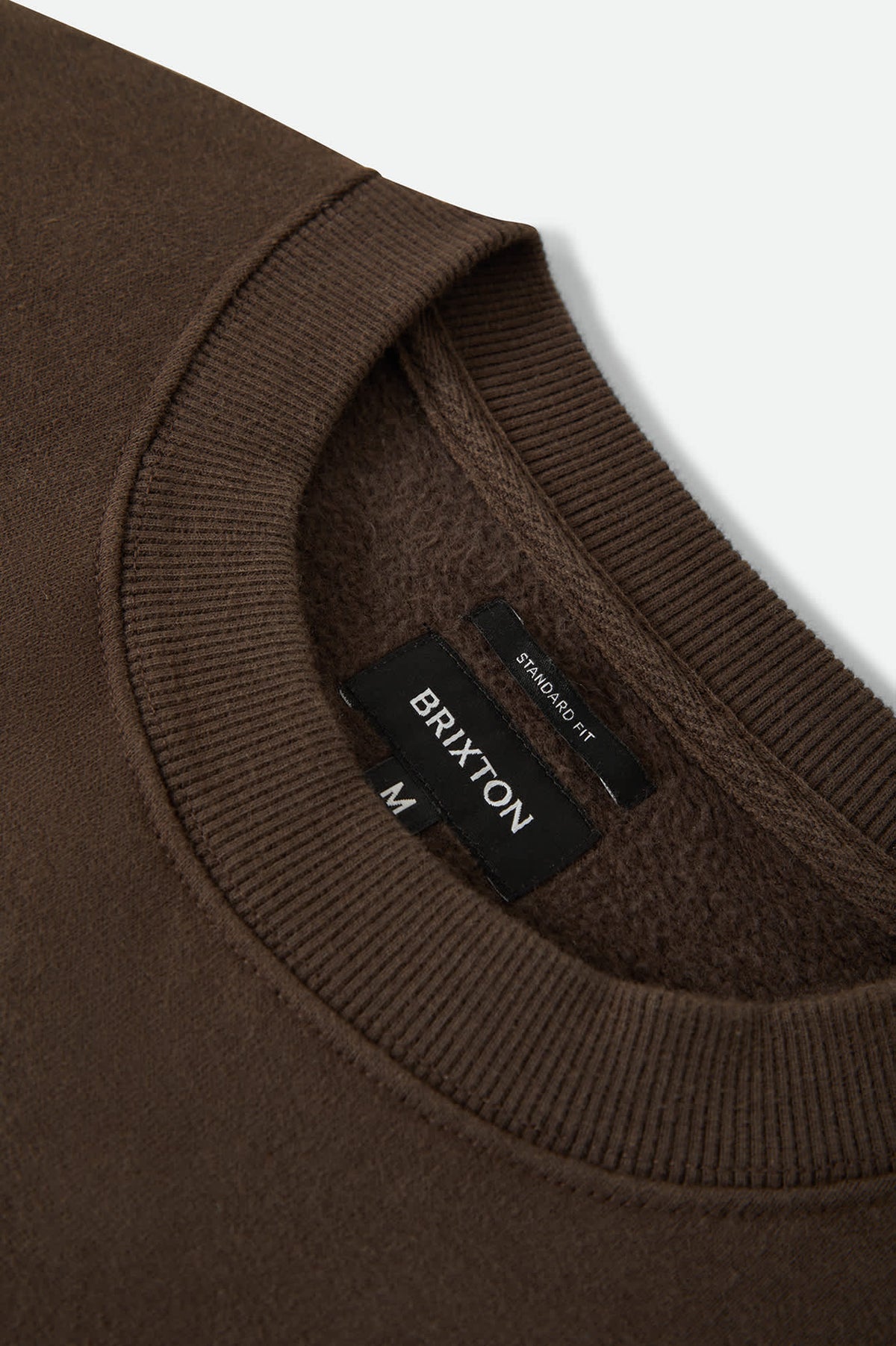 Men's Brixton Baseline Crew Fleece in the color Walnut Brown Vintage Wash - Additional Laydown image