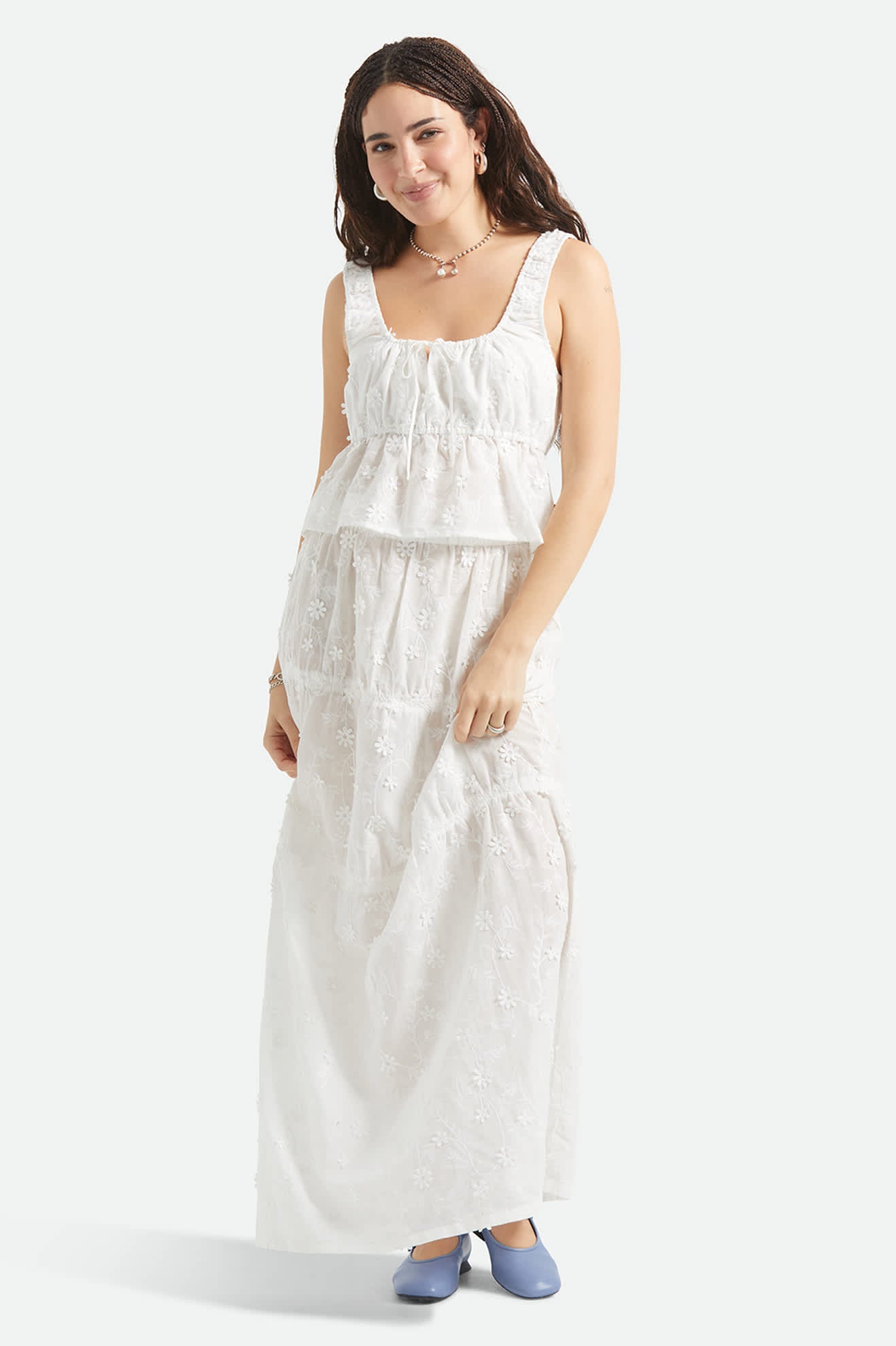 Women's The Abigail Tie Top in the color Off White Floral - Women's Front View