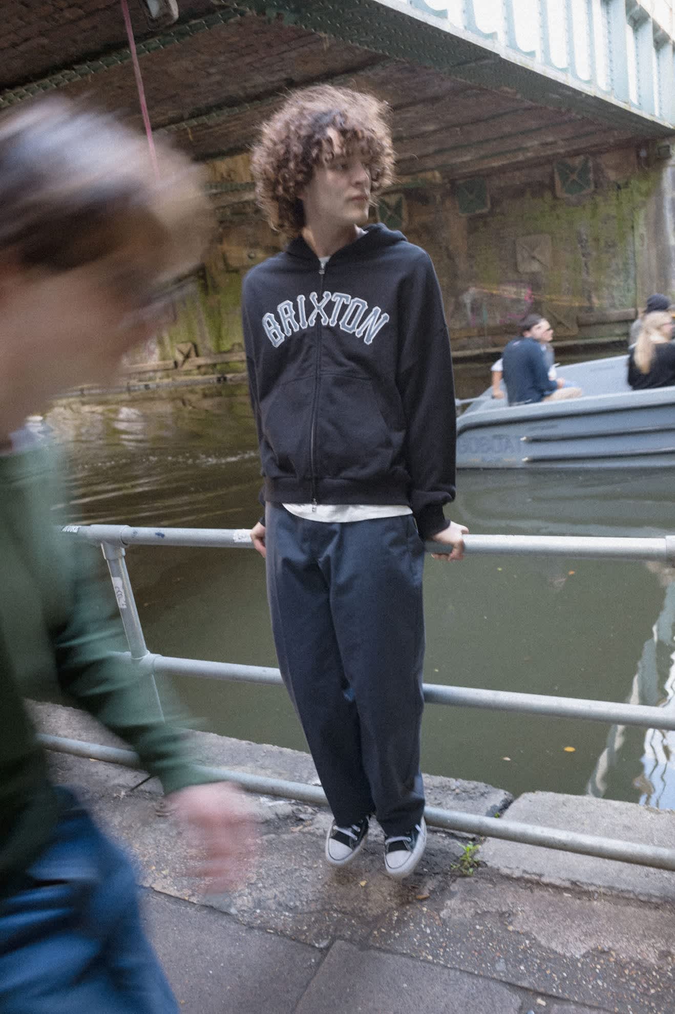 Men's Dugout Zip Hood Fleece in the color Black/Grey - Men's Lifestyle image