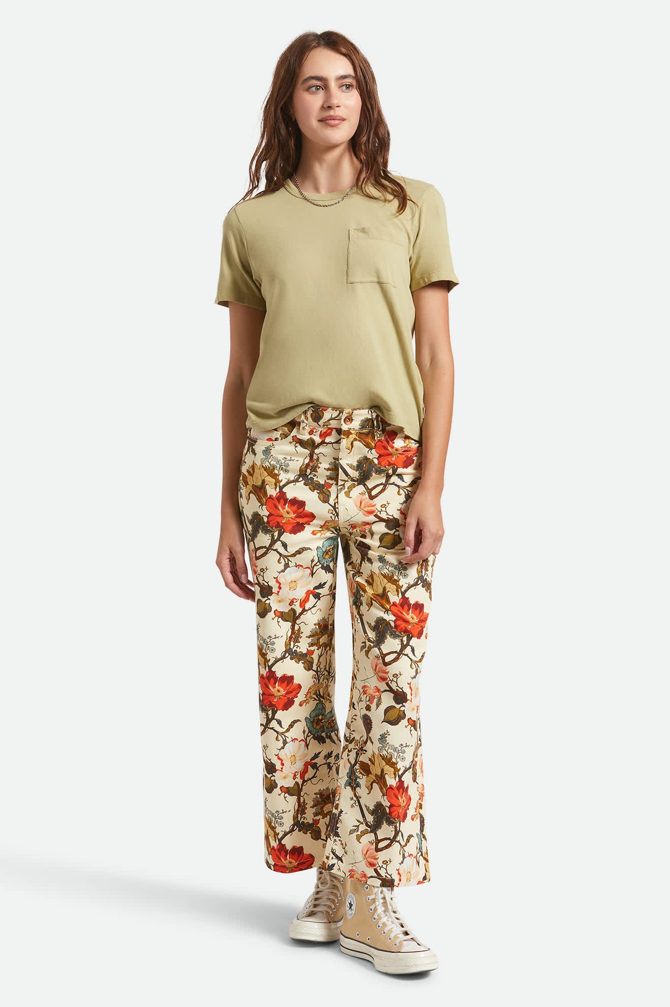 Women's Margo Cropped 5-Pocket Pant in the color Botanical Floral - Additional Fit image