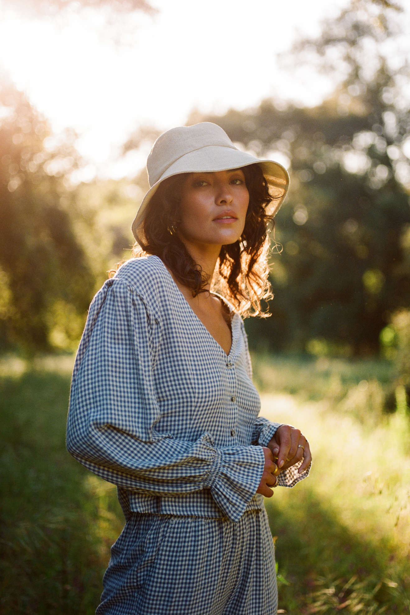 
       Women&#39;s The Meadow Blouse in the color Azure Blue Gingham - Men&#39;s Lifestyle image
     