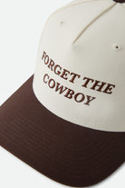 Unisex Forget The Cowboy NetPlus Snapback in the color Chocolate/Off White - Additional Laydown image