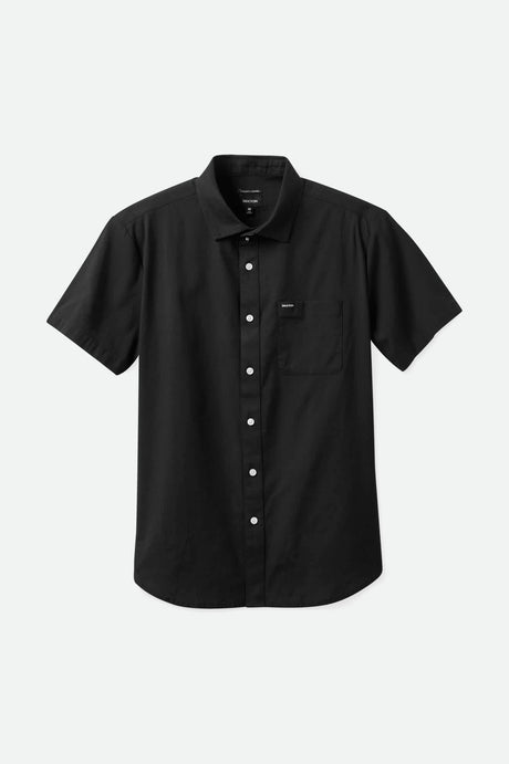 Men's Charter Oxford S/S Shirt in the color Black - Front Product View