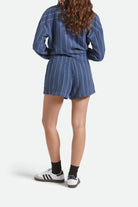 Women's Wandering Short in the color Berring Sea/White - Women's Back View