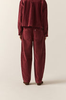 Women's Utility Everyday Barrel Pant in the color Wild Ginger Cord - Women's Back View