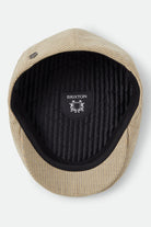 Unisex Hooligan Flat Cap in the color Khaki Stripe/Washed Black - Additional Laydown image