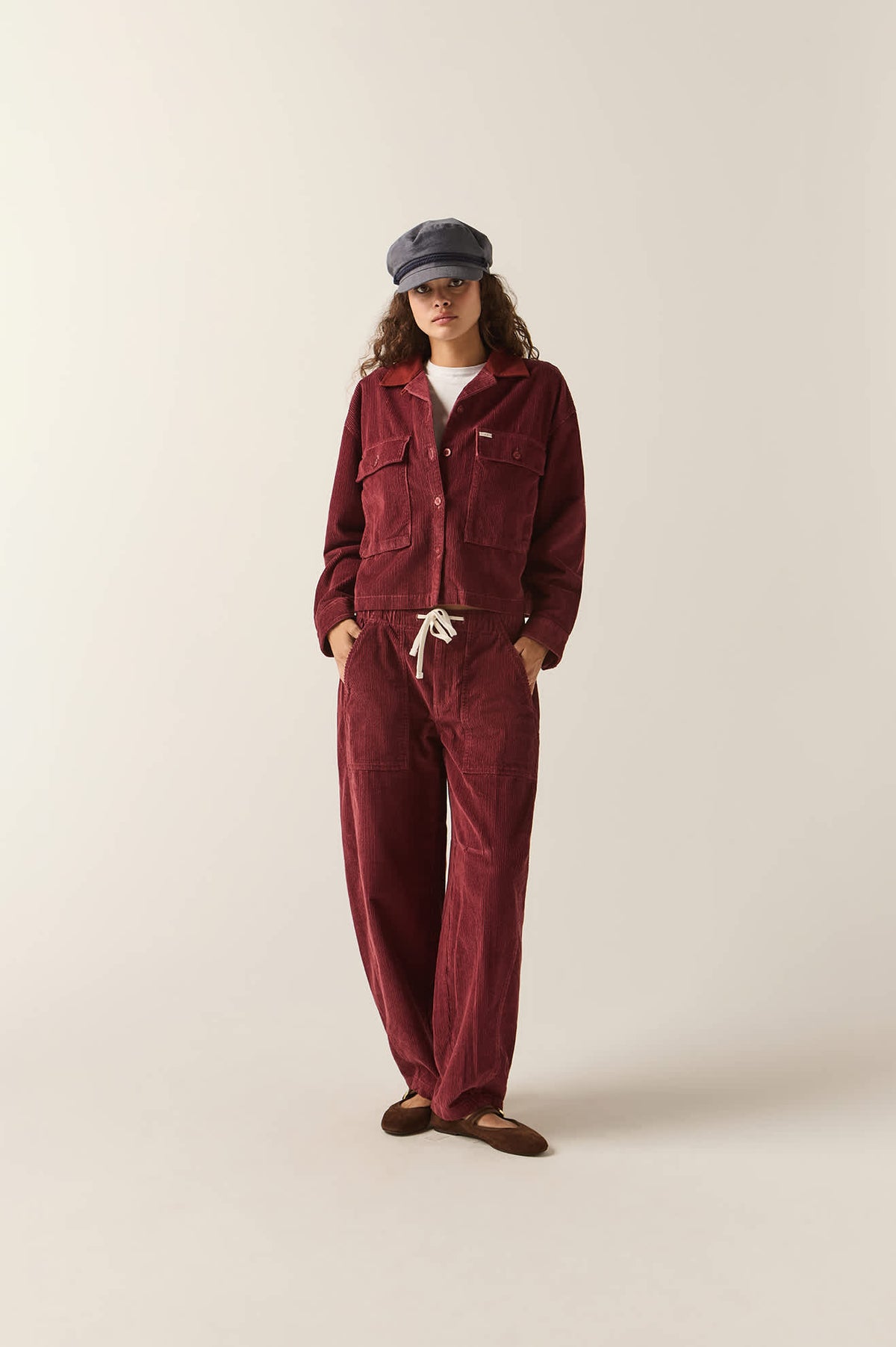 Women's Utility Everyday Barrel Pant in the color Wild Ginger Cord - Additional Fit image