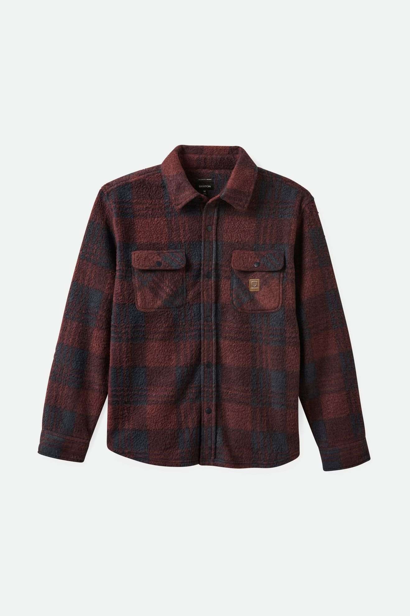 
       Brixton Men&#39;s Bowery Arctic Stretch L/S Fleece - Cordovan Red/Washed Navy Plaid | Main
     