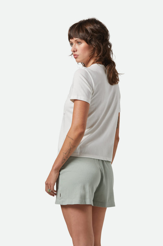 
       Women&#39;s Carefree Organic Garment Dye Perfect T-Shirt in the color Off White - Women&#39;s Side View
     