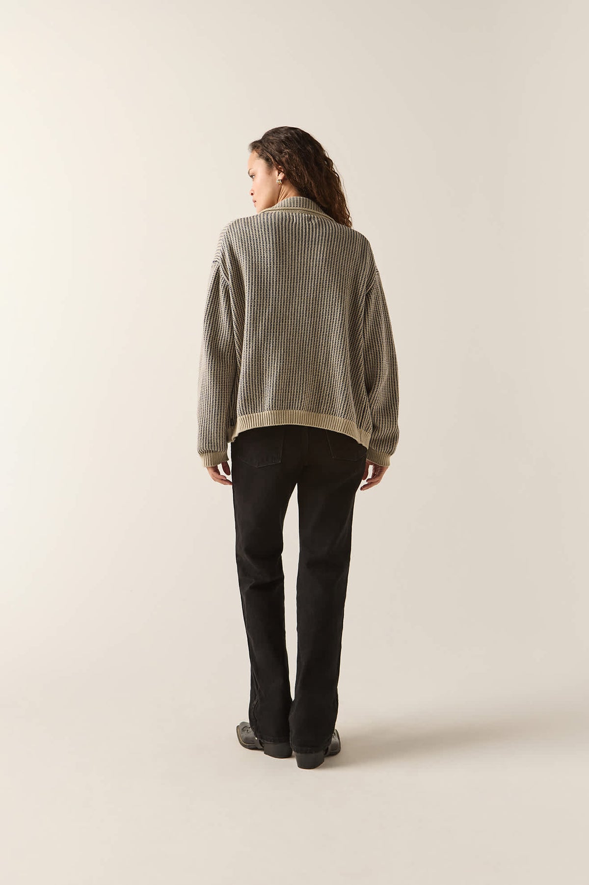 Unisex Pacific Zip Sweater in the color Navy/Whitecap - Additional Fit image