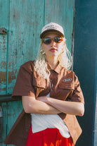 Men's Builders Olson Short Sleeve Shirt in the color Chocolate - Men's Lifestyle image