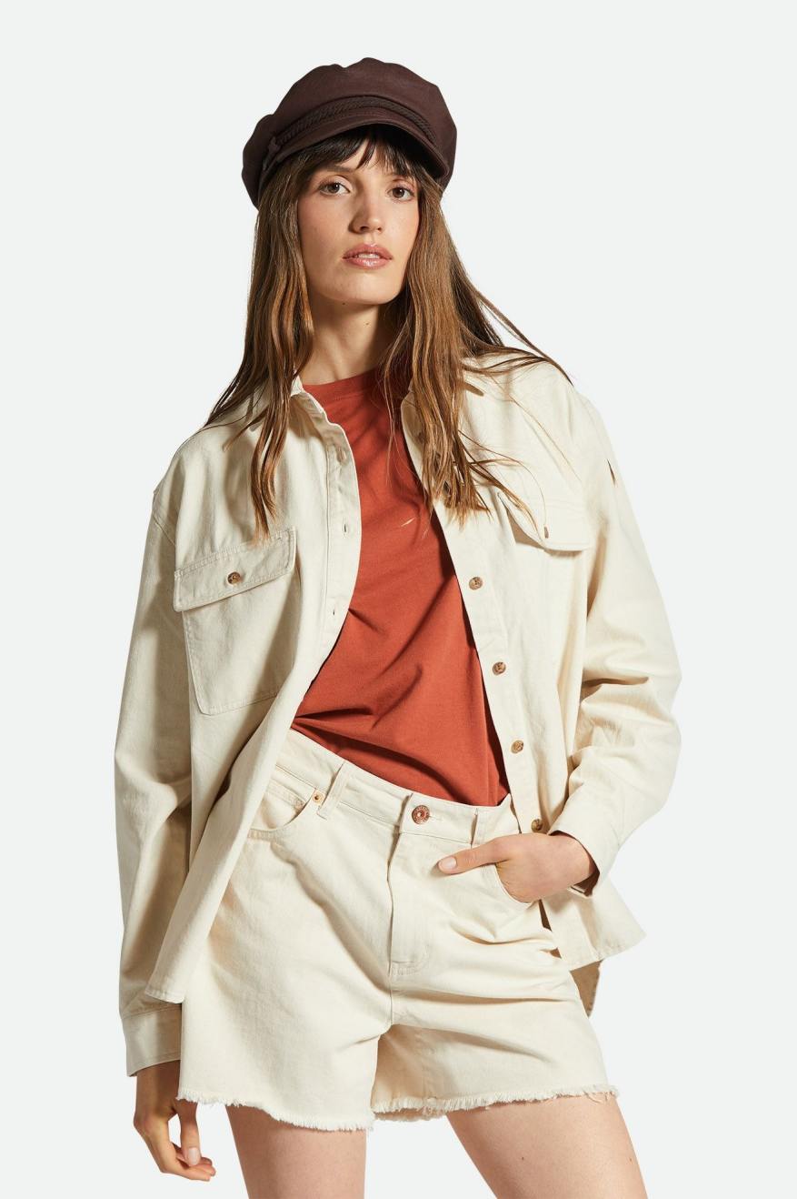 
       Brixton Bowery Boyfriend L/S Overshirt - Natural
     